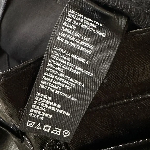 NWT Free People We The Free Phoenix Coated Jeans Black Shiny Patent Size 26 - Picture 9 of 12